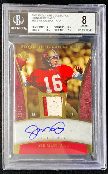 Joe Montana Exquisite BGS 8 Game Used Patch Auto