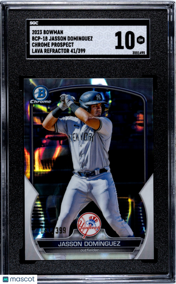 2023 Bowman Jasson Dominguez #BCP-18 CHR. Pros. Lava Refractor SGC 10