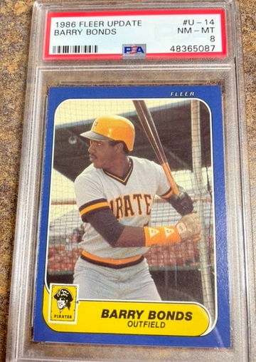 Barry Bonds 1986 Fleer Update PSA 8