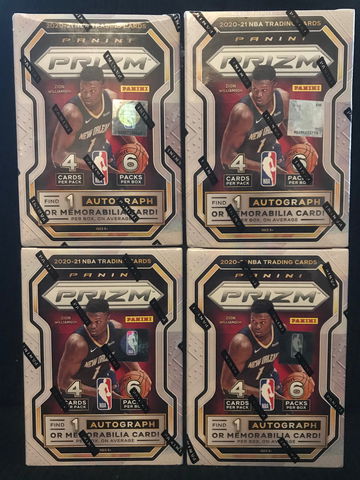(4) 2020-21 Prizm Basketball blaster boxes