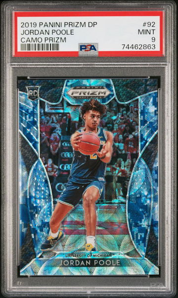 2019 Panini Prizm Draft Jordan Poole CAMO PSA 9