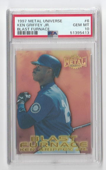 PSA 10 GEM MINT  1997 METAL UNIVERSE KEN GRIFFEY JR BLAST FURNACE #6