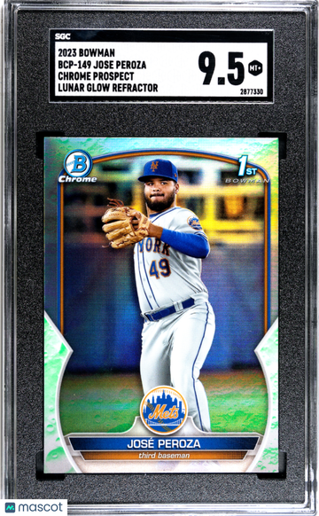 2023 Bowman Jose Peroza #BCP-149 CHR. Pros. Lunar Glow Refractor SGC 9.5