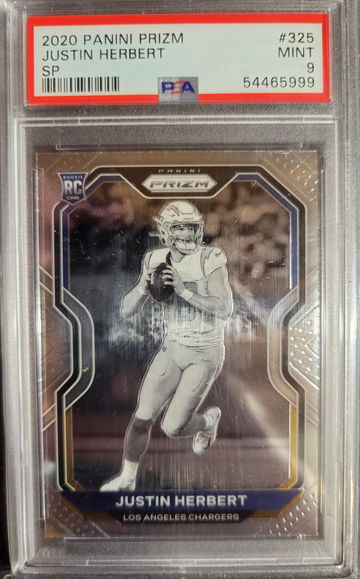 2020 Panini Prizm Justin Herbert SP Negative Rookie RC PSA 9