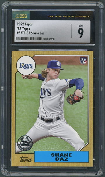 2022 Topps Series 2 Shane Baz RC 35th Anniversary #87TB-33 CSG Mint 9