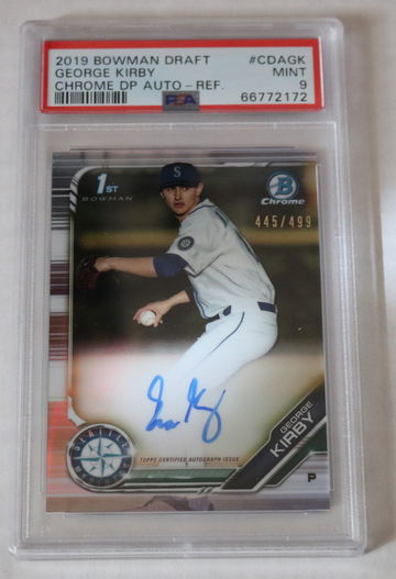 2019 Bowman Draft Chrome George Kirby auto refractor 445/499 PSA 9