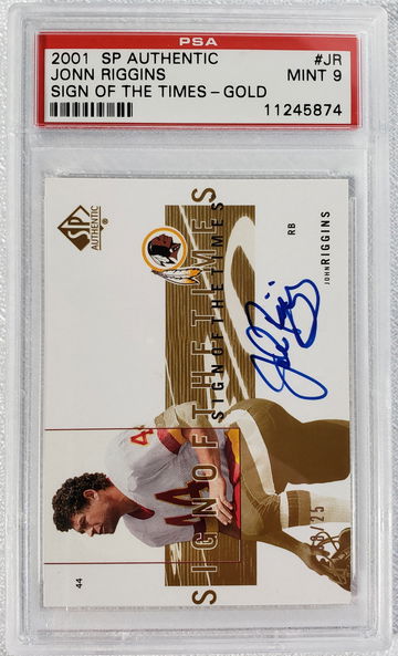 2001 SP Authentic Sign of the Times SOTT Gold Autograph John Riggins #'d /25 PSA