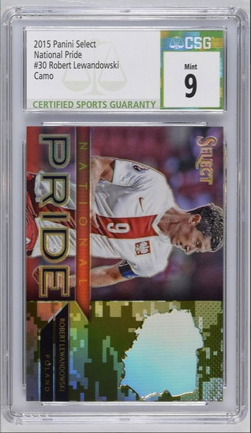 2015-16 Select Robert Lewandowski CAMO #30 Prizm Poland RC CSG 9 Mint /249