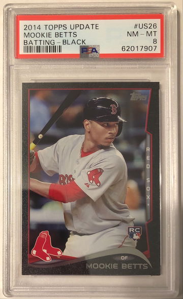 2014 Topps Update Mookie Betts RC Black Parallel #US26 59/63 PSA 8