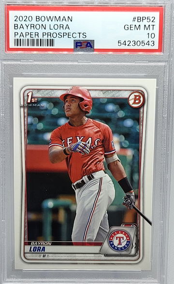 2020 Bowman Prospects #BP52 Bayron Lora PSA 10