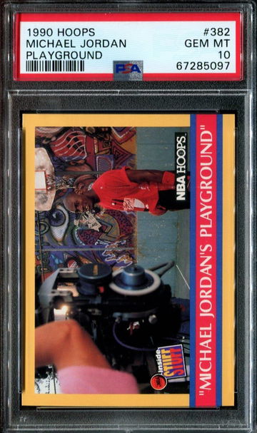 1990 Hoops Michael Jordan Playground 382 Chicago Bulls PSA 10 Gem Mint