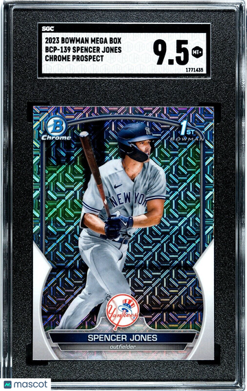 2023 Bowman Mega Box BCP-139 Spencer Jones 1st Chrome Mojo Refractor SGC 9.5 MT+