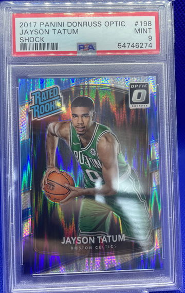 2017-18 Panini Donruss Optic Shock Jayson Tatum Boston Celtics RC PSA 9 MINT SP