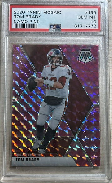 2020 Panini Mosaic Tom Brady Pink Camo Prizm #135 PSA 10 GEM MINT