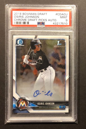 2018 Bowman Osiris Johnson Base Auto PSA 9