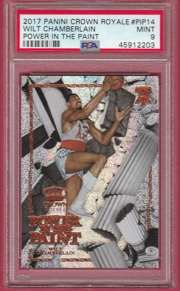 PSA 9 Wilt Chamberlain 2017-18 Panini Crown Royale Power In The Paint #PIP-14 Philadelphia 76ers