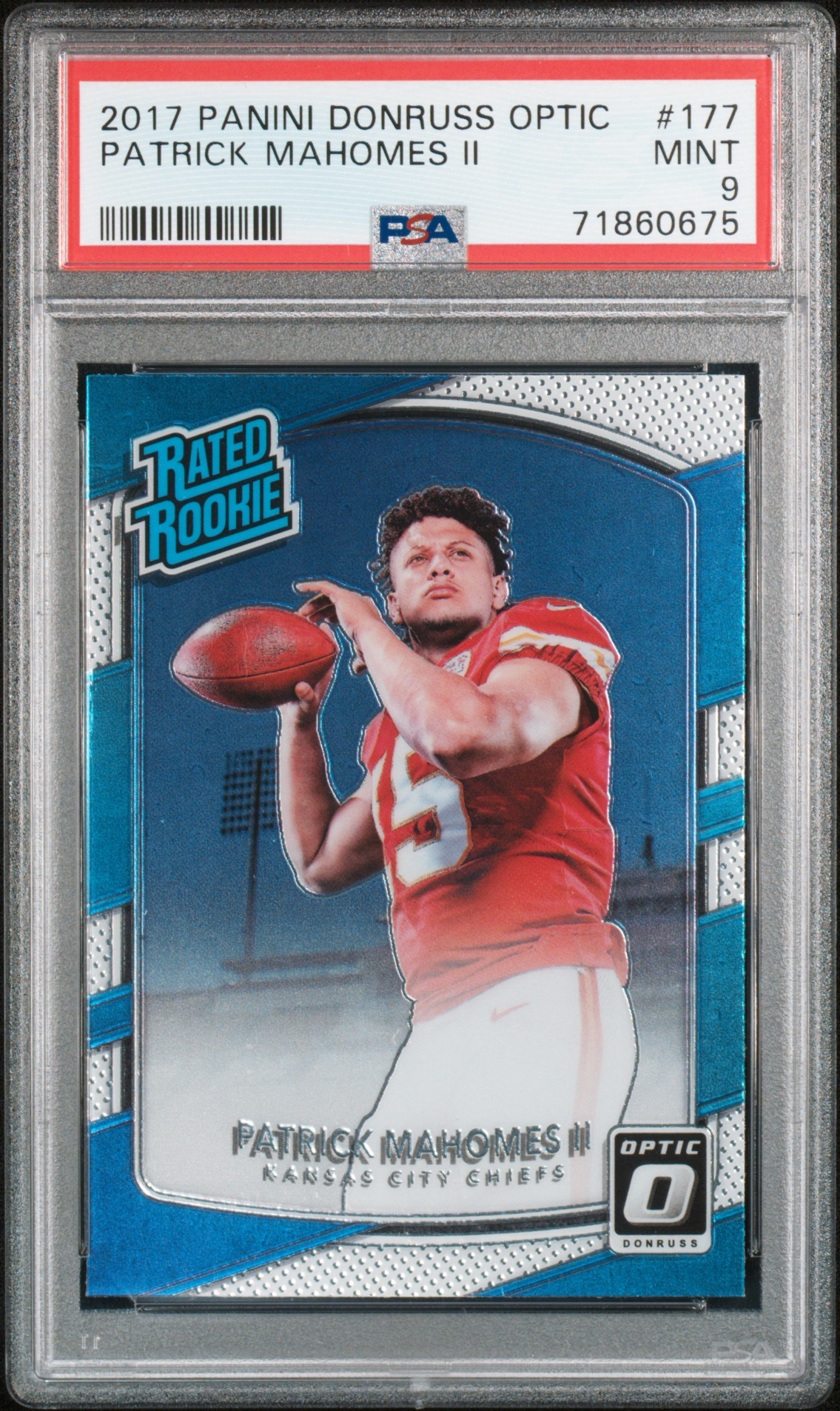 2017 Panini Donruss Optic Patrick Mahomes II #177 PSA 9