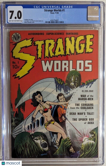 Strange Worlds #1 - Pre Code - CGC 7.0 - Rare! 1st Issue Gardner Fox!