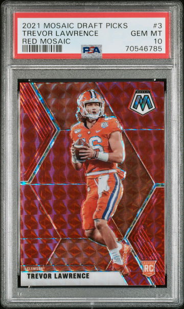2021 PANINI MOSAIC DRAFT TREVOR LAWRENCE #3 RED MOSAIC /99 RC PSA 10 GEM MINT SP