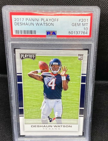 2017 Panini Playoff Deshaun Watson #201 PSA 10 RC Rookie Texans POP 72