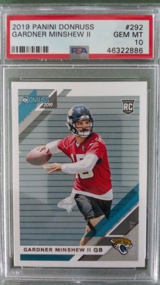 Gardner Minshew 2019 Donruss Rated Rookie RC Jaguars PSA 10