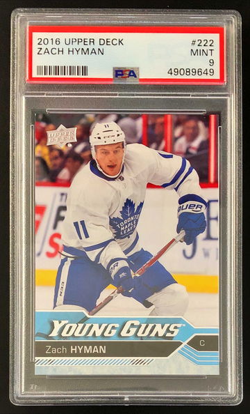 2016-17 Upper Deck Zach Hyman #222 RC Rookie Young Guns - PSA 9 Mint! Oilers Leafs