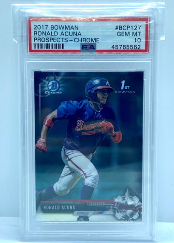 PSA 10 GEM MINT Ronald Acuna 2017 Bowman Chrome #BCP127 1st Bowman RC Rookie