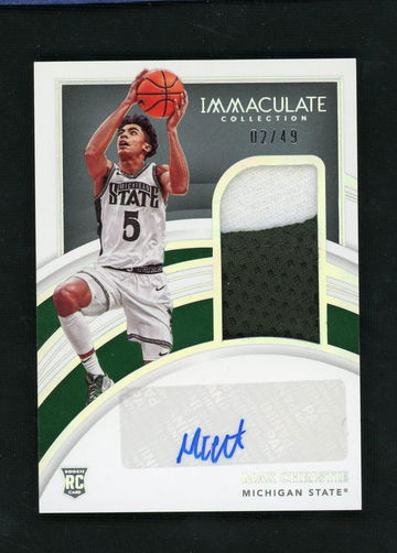 2022 Panini Immaculate Collection Collegiate Max Christie #55 RC RPA /49