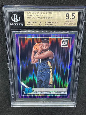 2019 Zion Williamson Purple Shock Optic 10 Centering 