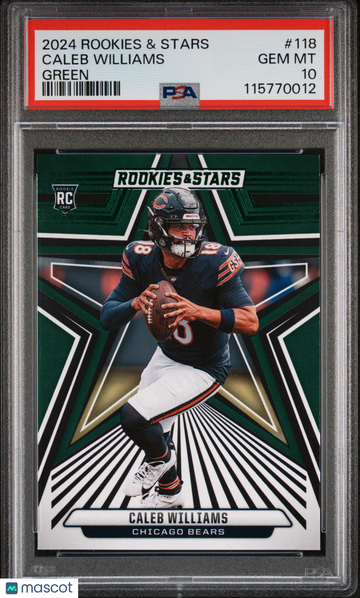 2024 Panini Rookies & Stars Caleb Williams #118 Green PSA 10