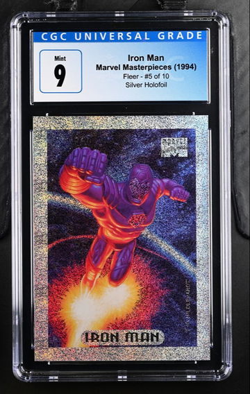 1994 MARVEL MASTERPIECES SILVER HOLOFOIL IRON MAN #5 CGC 9 MINT
