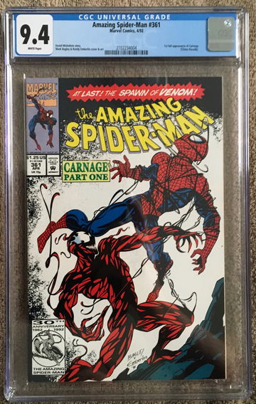 Amazing Spider-Man #361 CGC 9.4 1st Appearance of Carnage