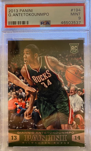 2013 Giannis Antetokounmpo Panini Rookie PSA 9 MINT #194 RC Bucks