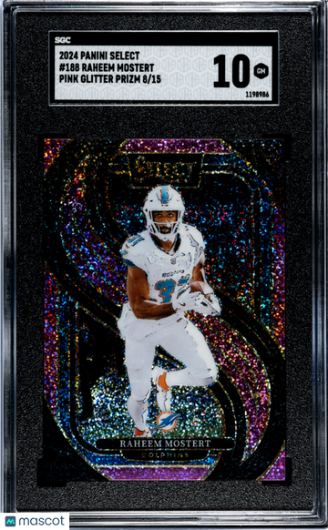 2024 Panini Select Raheem Mostert #188 Pink Glitter Prizm SGC 10