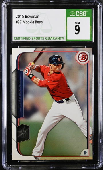 2015 Bowman 27 Mookie Betts CSG 9 Mint