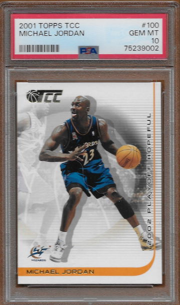 2001 Topps TCC 2002 Playoff Hopeful 100 Michael Jordan Washington Wizards PSA 10 Gem Mint