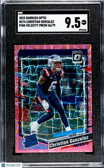 2023 Donruss Optic Christian Gonzalez #274 Pink Velocity Prizm SGC 9.5