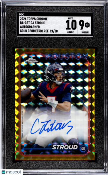 2024 Topps Chrome CJ Stroud #BA-CST Autograph Gold Geometric Refractor SGC 9 Auto 10