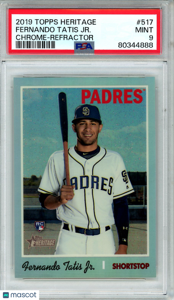 2019 Topps Heritage Fernando Tatis JR. #517 Chrome Refractor /569 Rookie PSA 9