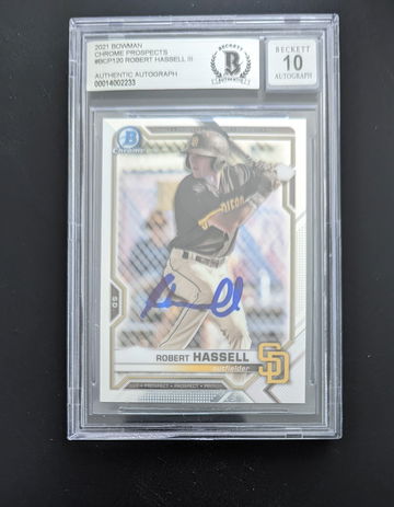 Robert Hassell 2021 Bowman Chrome Slab 10 Auto!