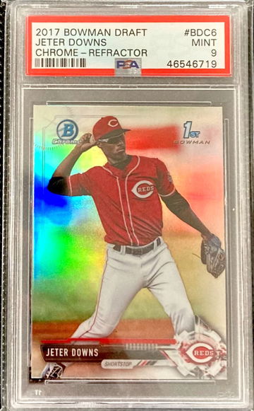 Jeter Downs 2017 Bowman Draft Chrome Refractor Rookie RC #BDC6 PSA 9 MINT Cincinnati Reds