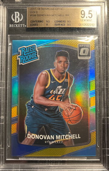2017 Donovan Mitchell Gold Optic 1/10 BGS 9.5