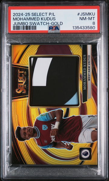 2024 Panini Select Premier League Jumbo Swatches Gold Mohammed Kudus #JSMKU PSA 8