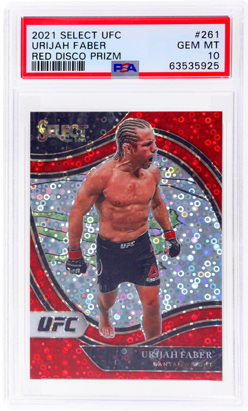 2021 Panini Select UFC Red Disco Prizm Urijah Faber #261 /199 PSA 10