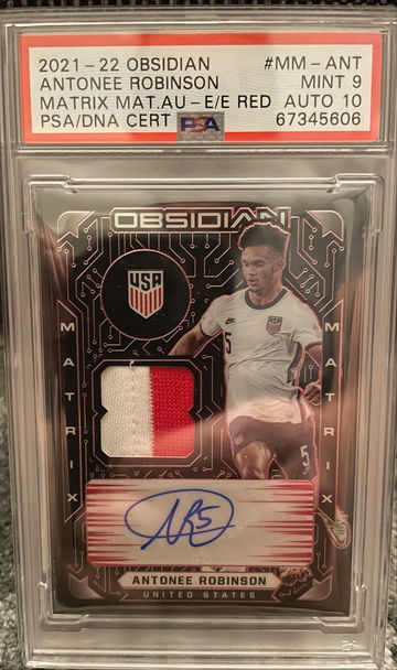 2021-22 Obsidian Antonee Robinson Autograph Red /25 PSA 9 Auto 10