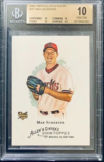 2008 Topps Allen & Ginter Max Scherzer RC Pristine BGS 10 POP 7