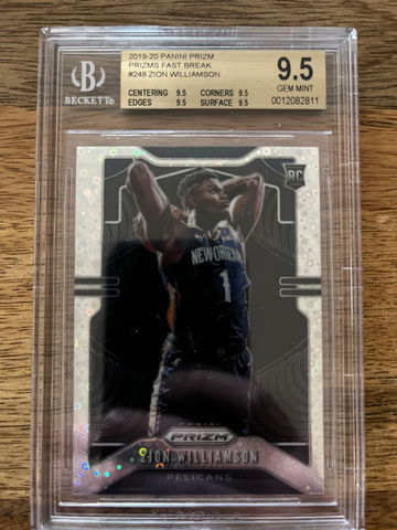 2019 Panini Prizm Fast Break Disco Zion Williamson Rookie BGS 9.5