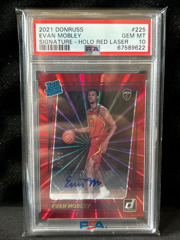 2021 Donruss Evan Mobley Signature - holo red laser /49