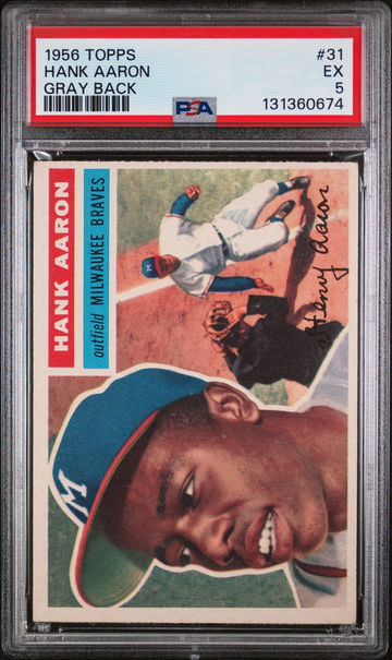 1956 Topps Gray Back Hank Aaron #31A PSA 5