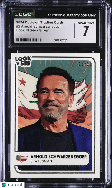 2024 Decision Trading Cards Arnold Schwarzenegger #2 Look 'N See Silver /25 CGC 7
